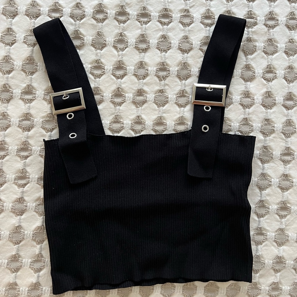 Top shop belt buckle top. Like new